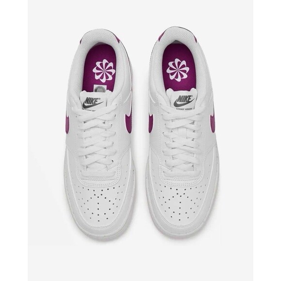 Nike Shoes - NEW Women Nike Court Vision Low Next Nature Shoes US 7.5 White W/Magenta Swoosh